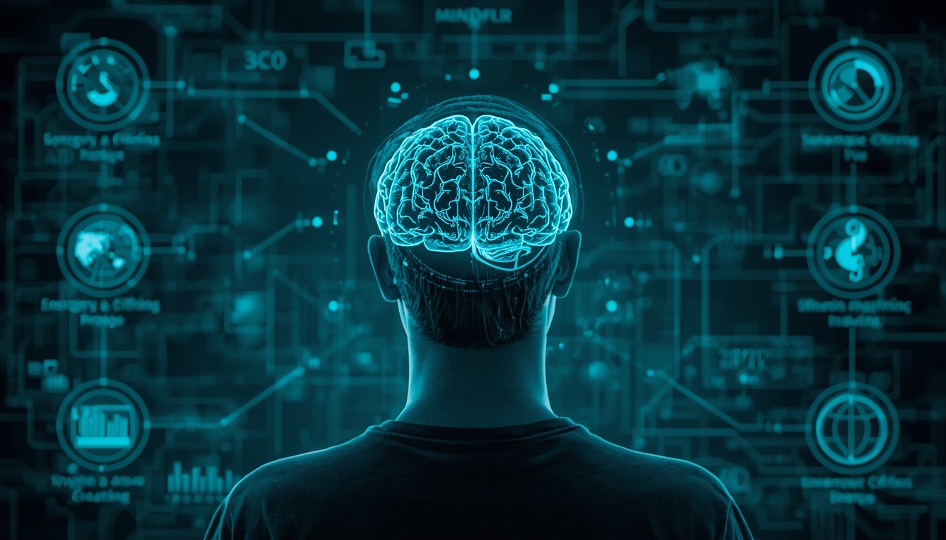 Person engaging in mindful self-assessment and energy monitoring